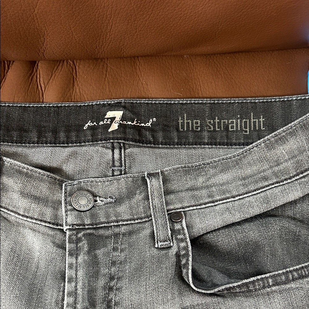 7 For All Mankind Charcoal Straight Jeans